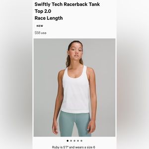 Lululemon Swiftly Tech Racerback Tank Top 2.0
Race Length, 6
